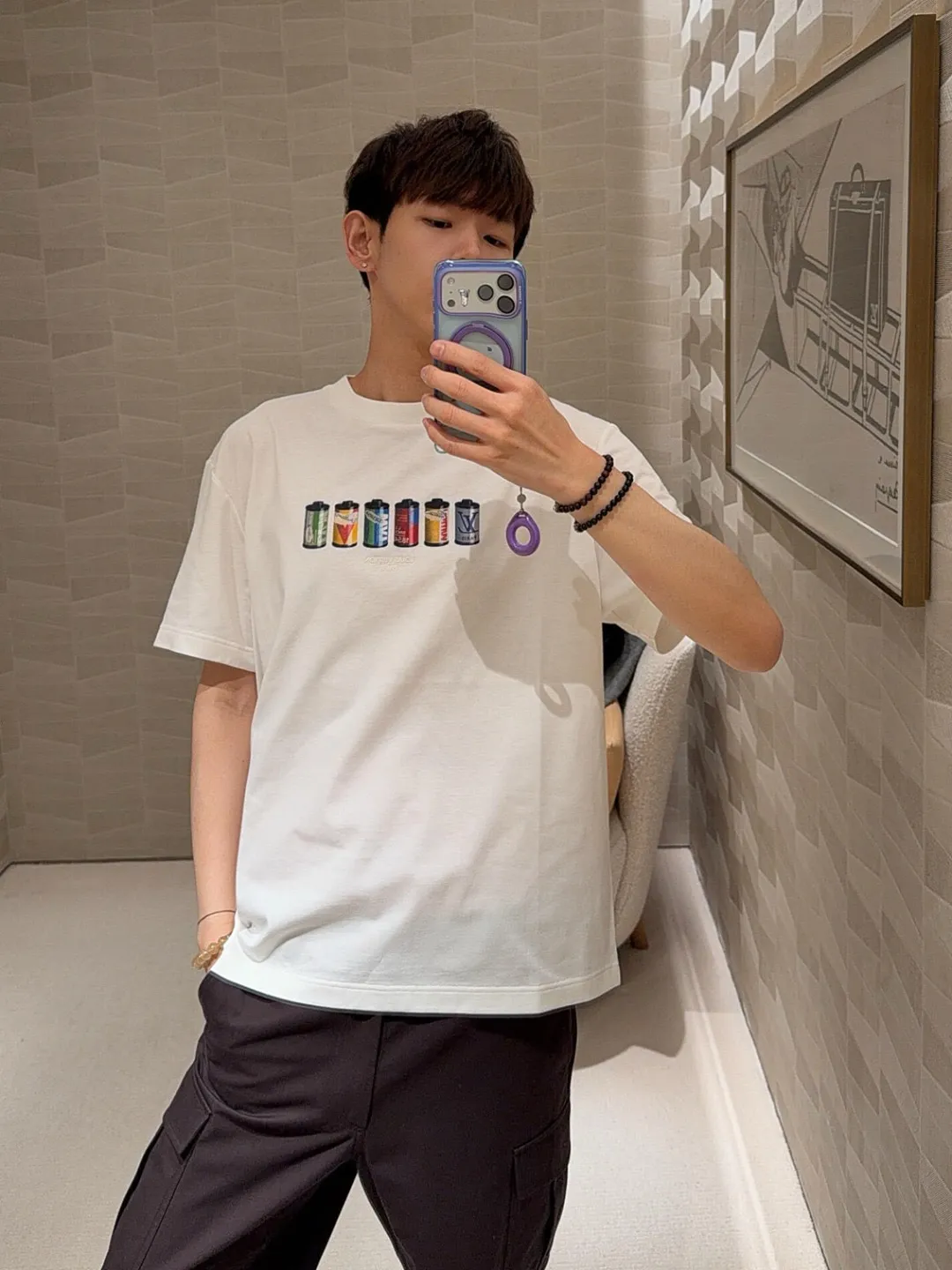 Louis Vuitton/Louis Vuitton Film Jar Printed Short Sleeves
